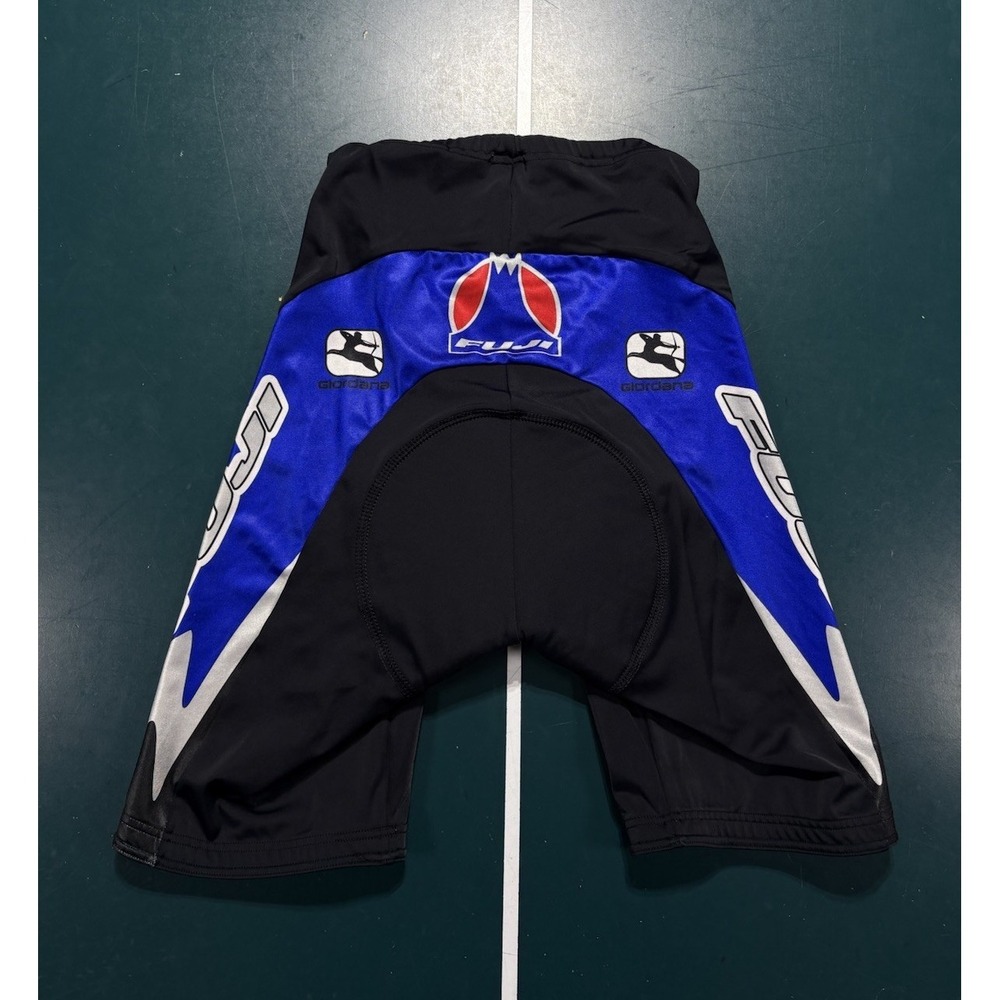 Vintage Giordana Fuji Team Padded Cycling Shorts Size Large Black Blue Italy 90s